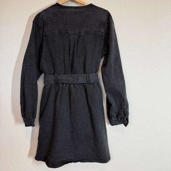 Women's Habitual Black Denim Blue Jean Long Sleeve Button Up Dress Size S - Picture 9 of 10